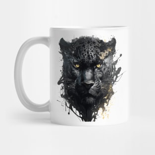 Panther Portrait Animal Painting Wildlife Outdoors Adventure Mug